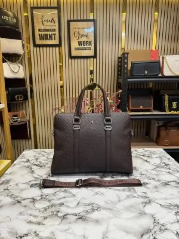 Mont blanc Embossed Premium Quality Laptop Bag (WY1967-5 Brown)