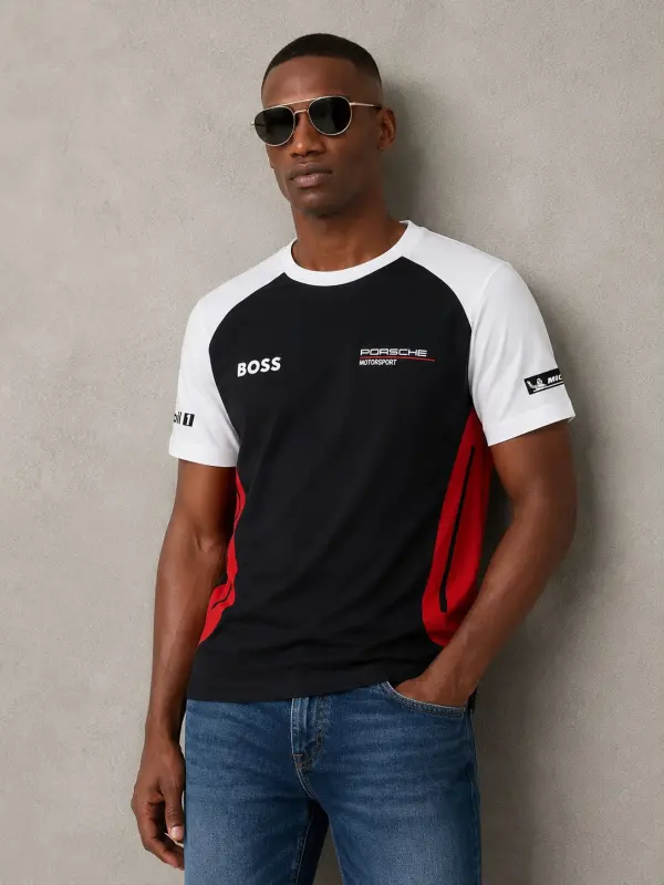 Boss x Porsche Edition Navy Premium Round Neck T-shirt F5160-NY