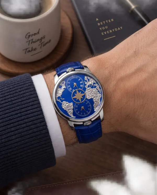 Jacob & Co. The World Is Yours Dual Time Zone blue Silver