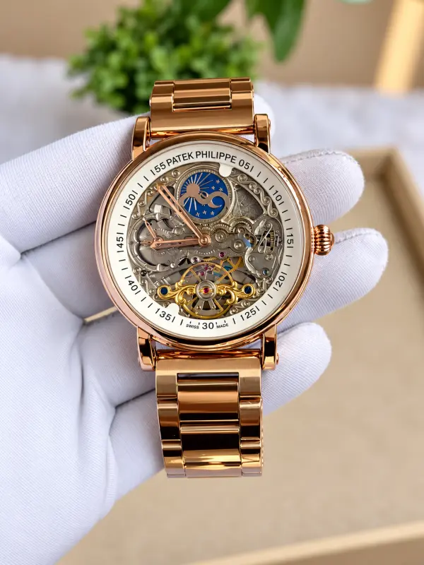 Patek Philipe Automatic PQ Sun Skeleton B RoseGold 371