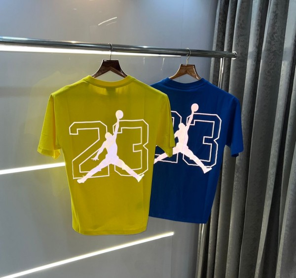 yellow and blue jordan shirt