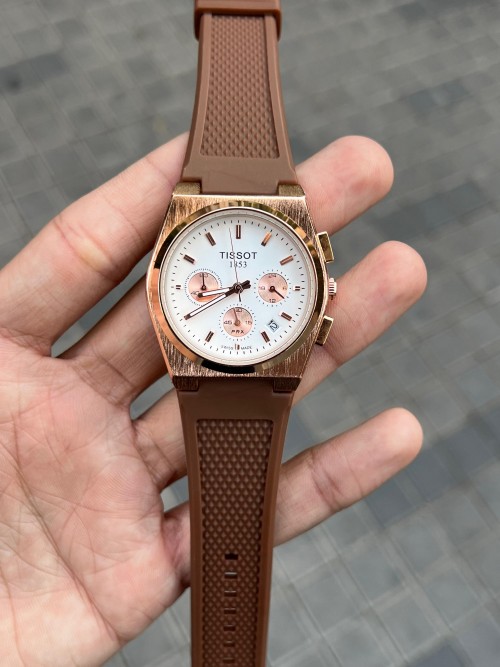 Alternative view of Tisso T PRX Chronograph Silicon Rose Gold Brown