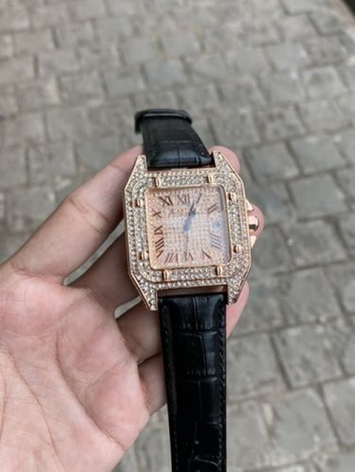 Cartier Diamond Black Belt