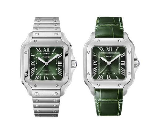 Cartier Santos Green With Extra Strap