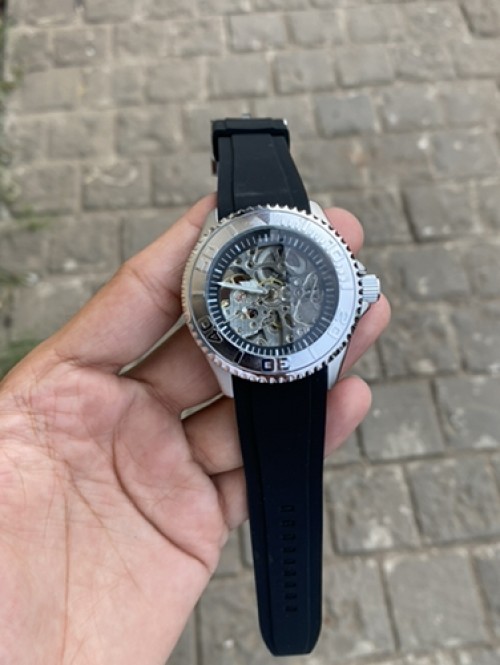 Seiko 5 Skelton Black Silver