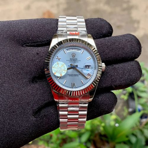 Rolex Day Date Silver Ice Blue