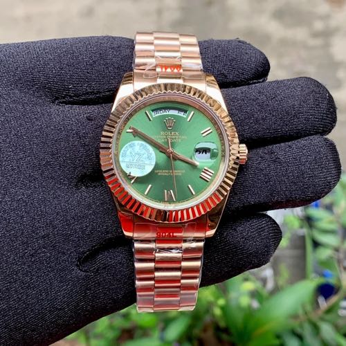 Rolex Day Date Rose Gold Green (YZ)