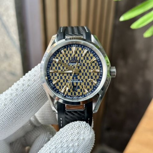 Seamaster Aqua Terra Olympic Limited Edition Yellow Checks Dial Mens Watch