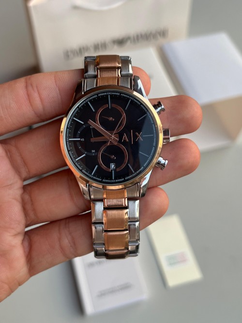 Arman I Exchange DANTE Chronograph AX1882 Two Tone Black Dial