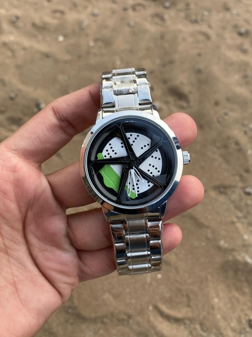 Fossil Spinner Silver Green