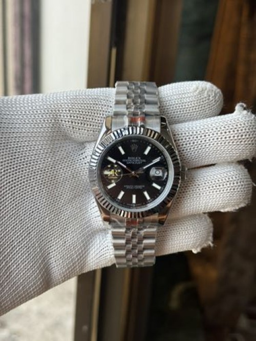 Rolex Date Just 41 Silver Black ZR