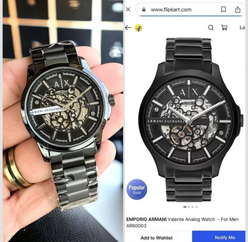 Arman i Exchange Hampton Skeleton Automatic Black Silver