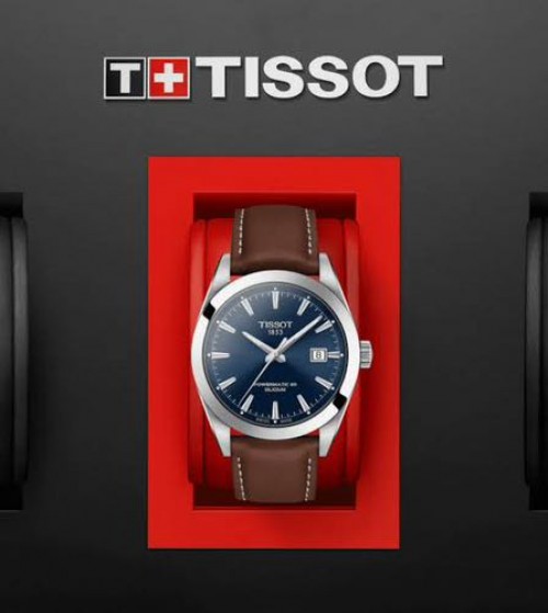 Tissot Powermatic 80 Silicium Brown Blue Leather