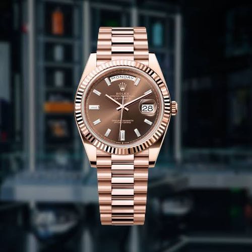 Rolex Day Date Rose Gold Chocolate