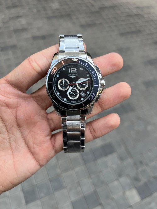 Longine S Hydro Chronograph Silver Black