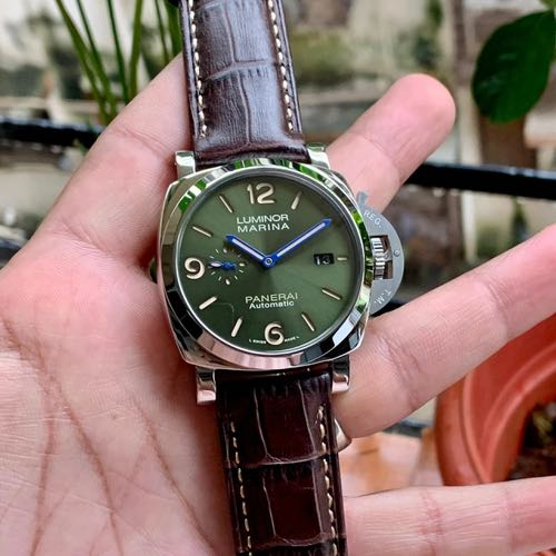 Luminor Panerai Green Brown Leather Strap