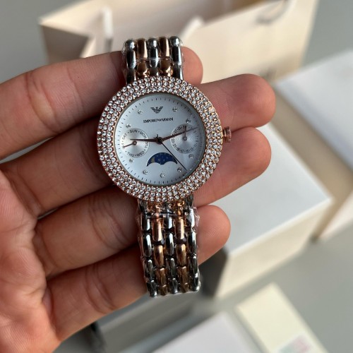 Alternative view of Emporio Arman i Women s Chronograph Two Tone White Dial
