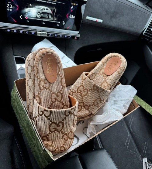 Gucci GG Marmont Platform Slide Sandal With OG Box Carry Bag