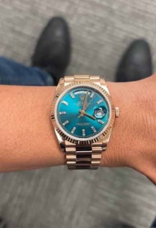 Alternative view of ROLEX DAYDATE ROSEGOLD DIAMOND NUMERS