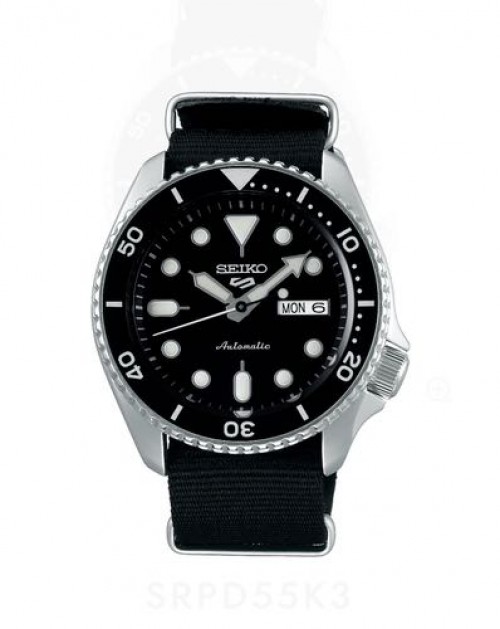 Seiko Sports 5 Black Nylon Strap Authentic Store Quality