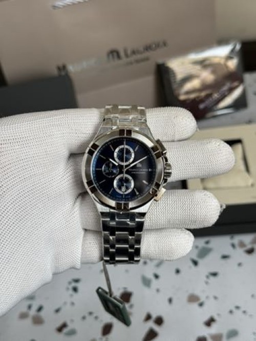 Alternative view of Maurice Lacroix Aikon Chronograph Silver Blue Metal AUTHENTIC Store Quality