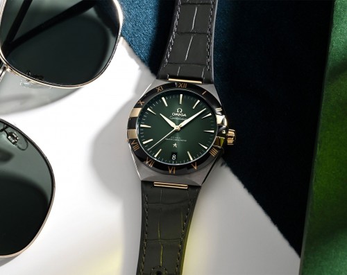 Omegaa Constellation Green Gold