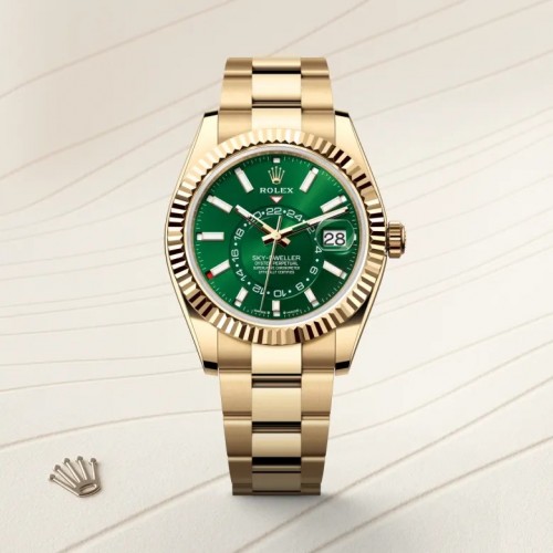 Alternative view of Rolexx SkyDweller Green Gold Oyster Strap Zr Yz
