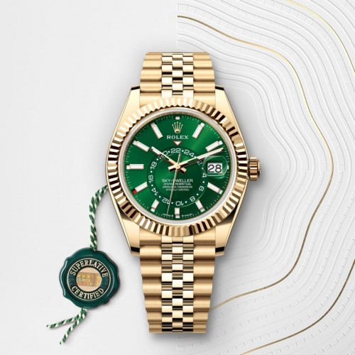 XRolexx SkyDweller Green Gold Jublie Strap Zr Yz