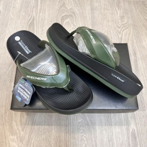 Skecher S Hyper Burst Simplex Green Black Premium Slides