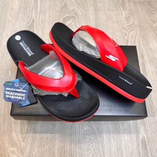 Skecher S Hyper Burst Simplex Red Black Premium Slides