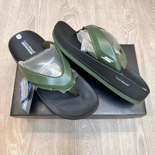 Skecher S Hyper Burst Simplex Green Black Premium Slides