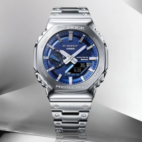 Alternative view of Casi O G Shock GM2100 Silver Blue
