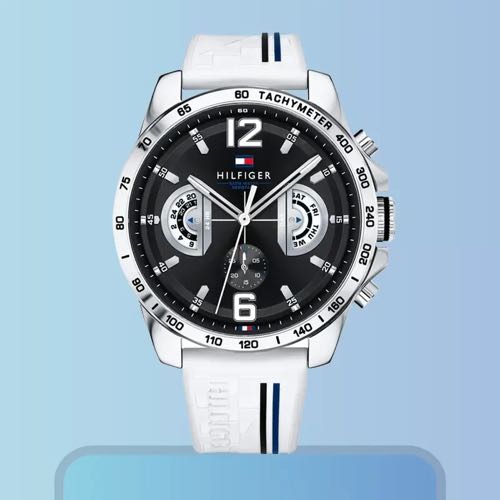 Tommy Hilfiger Decker Black Dial Rubber Strap
