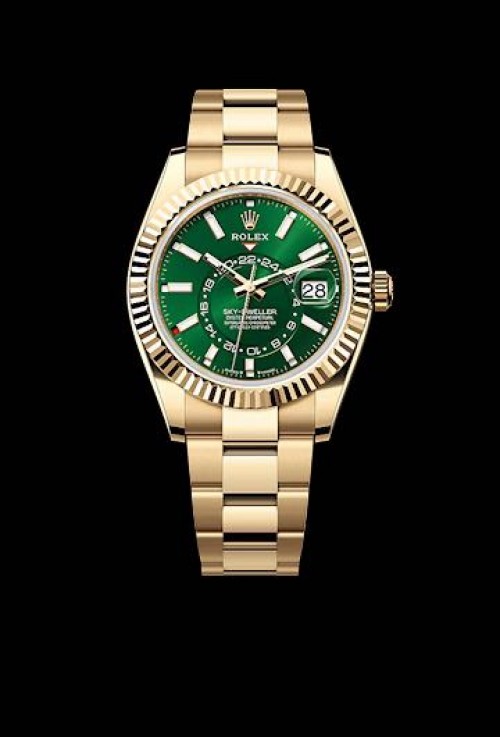 Rolex SkyDweller Green Gold Oyster Strap Yz