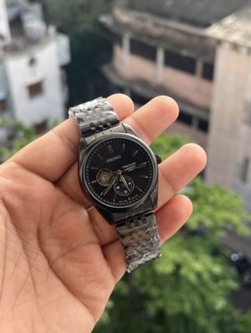 SEIKO AUTOMATIC BACK OPEN FULL BLACK