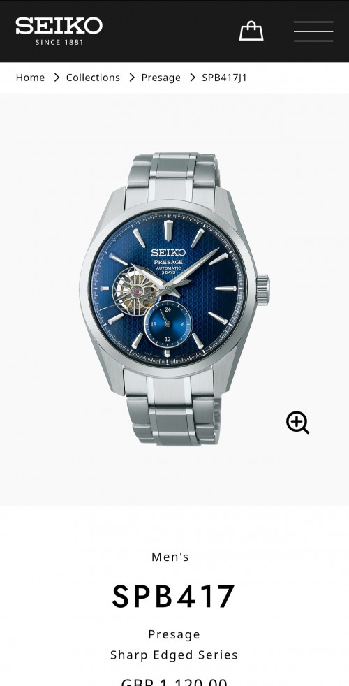 Alternative view of Seik O Presage Sharp Edged Series