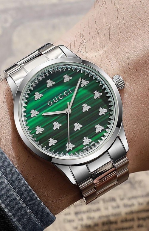 Alternative view of Gucc I Green Dial