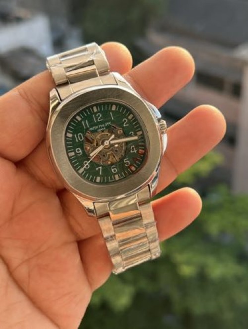 PATEK PHILIPPE SILVER GREEN AUTOMATIC