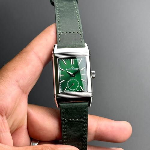 Alternative view of Jaeger Le Coultre Reverso Green Silver