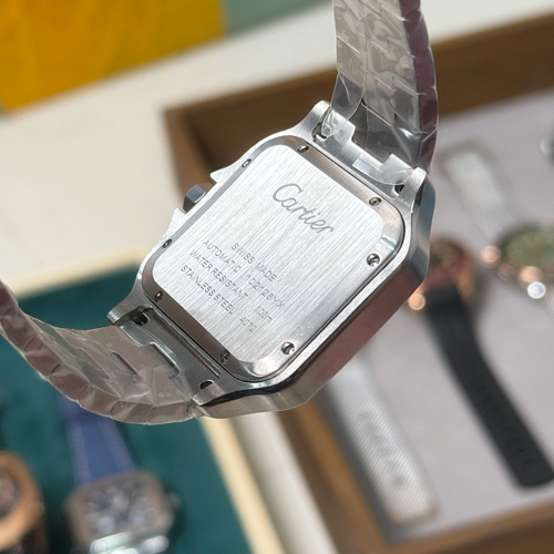 Alternative view of Santos De Cartier Rose Gold Bezel White Dial