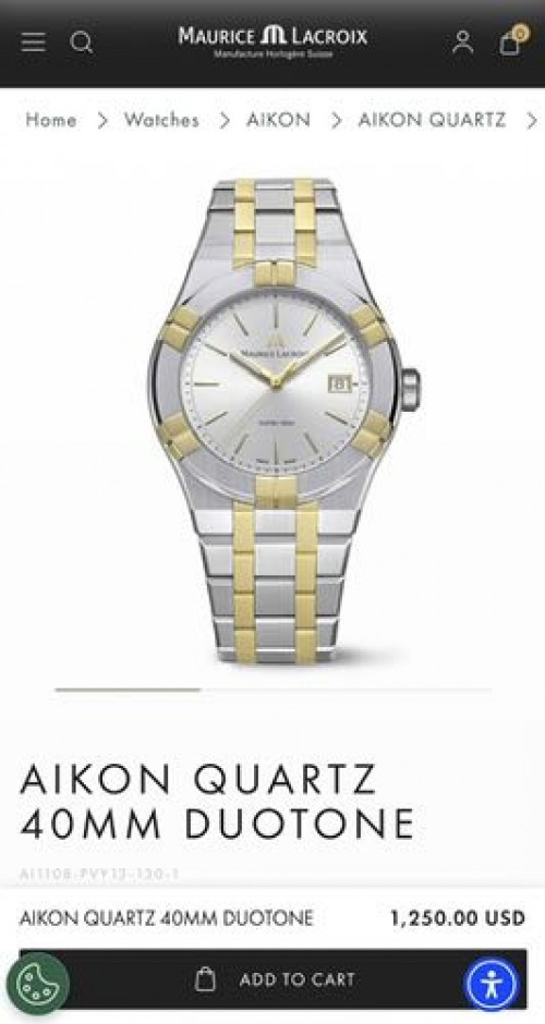 Alternative view of Maurice Lacroix Aikon Series 40MM Two Tone White Dial