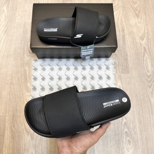 Skecher S Logo S Hyper Burst Soft Premium Black White Flip Flop