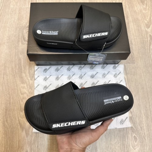Skecher S Hyper Burst Soft Adjust Premium Black Flip Flop
