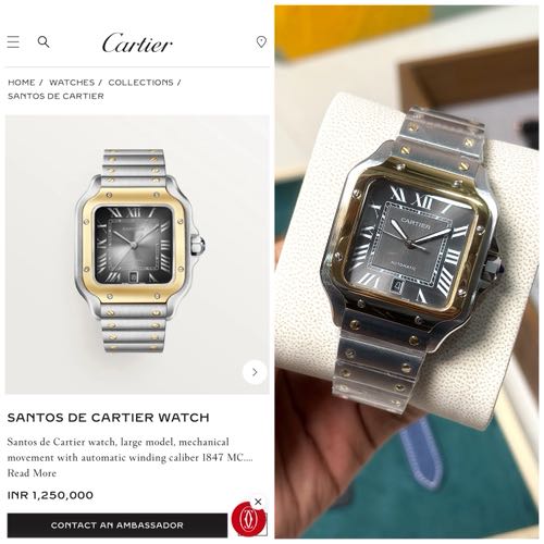 Alternative view of Santos De Cartier Graphite Black Dial