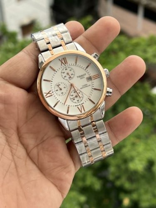 TISSOT ALL CHRONO WORKING DUAL TONE BELT WHITE DIAL