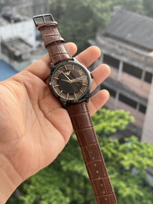 EMPORIO ARMANI BROWN LEATHER