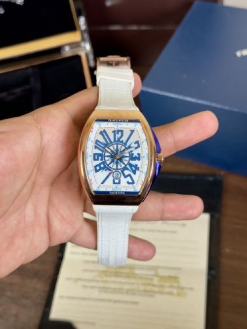 Franck Muller Yachting White Rose Gold Blue New Edition