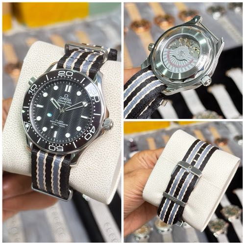 Alternative view of Omega Seamaster Diver 300M Nato Strap Wave Dial
