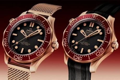 OMEGA Seamaster Diver 300M In Bronze Gold And Burgundy With Extra Strap