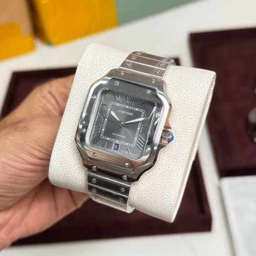 Santos De Cartier Graphite Grey Dial